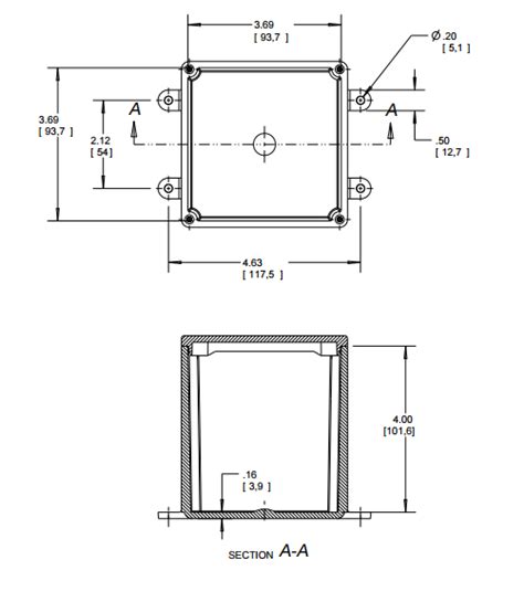 4 inch square electrical box dimensions|4x4 junction box dimensions.